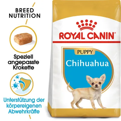 Royal Canin Puppy Chihuahua. Posebno prilagojeni briketi. Podpora naravni obrambi organizma.