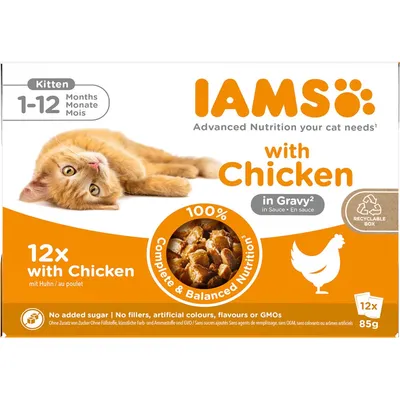 IAMS Advanced Nutrition Kitten kuracie v omáčke - kuracie 12 x 85 g