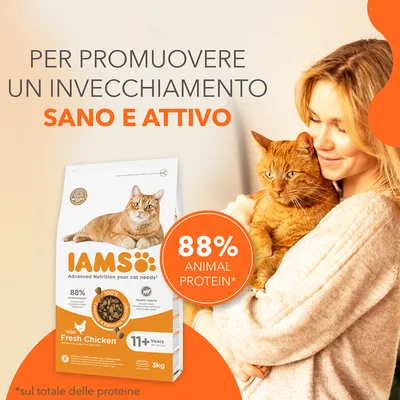 IAMS Advanced Nutrition Senior 11+ con Pollo Crocchette per gatto - Set %: 2 x 3 kg