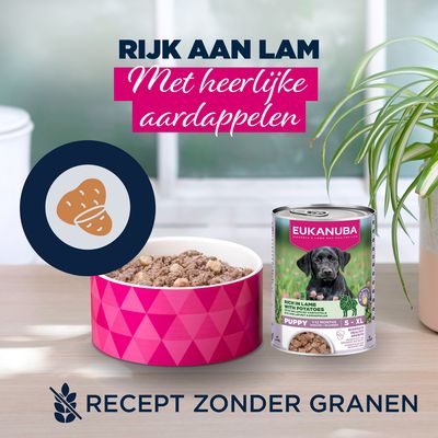 Eukanuba Puppy Rijk aan Lam met Aardappelen