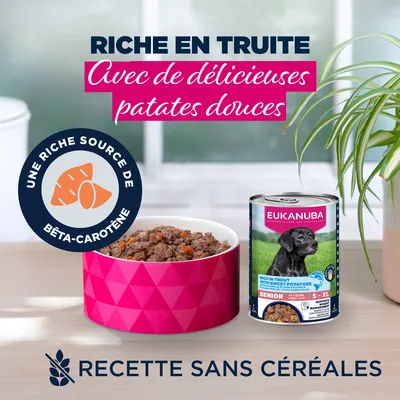 Eukanuba Senior riche en truite avec patate douce - lot économique : 12 x 400 g