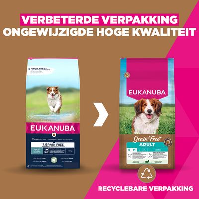 Eukanuba Grain Free Adult Small & Medium Lam