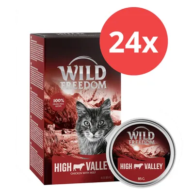Wild Freedom High Valley, Chicken with Beef, 24x85g, 100% grain-free recipe. Wild Freedom High Valley, Chicken with Beef, 24x85g, 100% grain-free recipe.