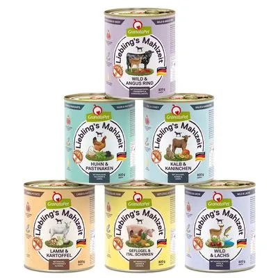 GranataPet Lievelingsmaaltijd Probeerpakket 6 x 800 g - Mix I (6 varianten)