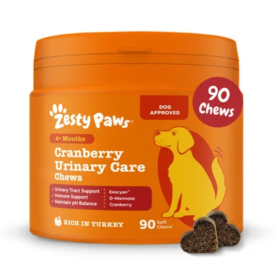 Zesty Paws Cranberry Urinary Care Chews Urinary Health - Turkey - 90 Chews