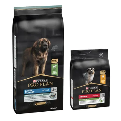 14 kg + 3 kg Δωρεάν! PURINA PRO PLAN Ξηρά Τροφή για Σκύλους - Large Adult Robust Sensitive Digestion Αρνί & Ρύζι 14 kg + Medium Puppy Healthy Start 3 kg 