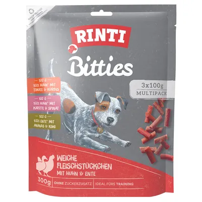 Lot mixte Rinti Bitties 3 x 100 g pour chien - 3 variétés Lot mixte Rinti Bitties 3 x 100 g pour chien - 3 variétés