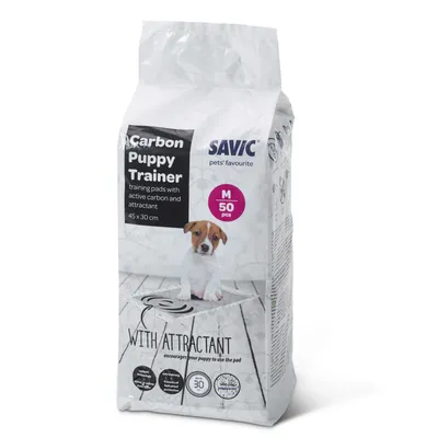 Tappetini igienici Savic Puppy Trainer con Carbone attivo - Medium: L 45 x P 30 cm, 50 pz