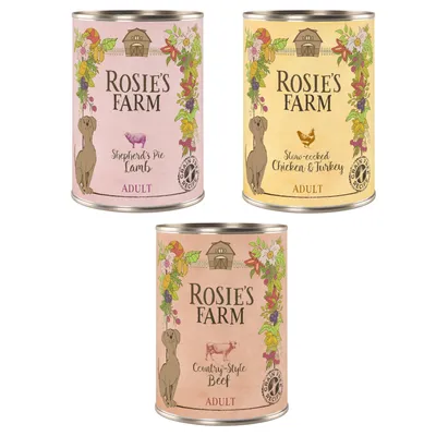 Rosie's Farm Adult 6 x 400 g  - Mix 1 (Huhn & Truthahn, Rind, Lamm)