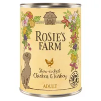 Sparpaket Rosie's Farm Adult 24 x 400 g  - Huhn & Truthahn 