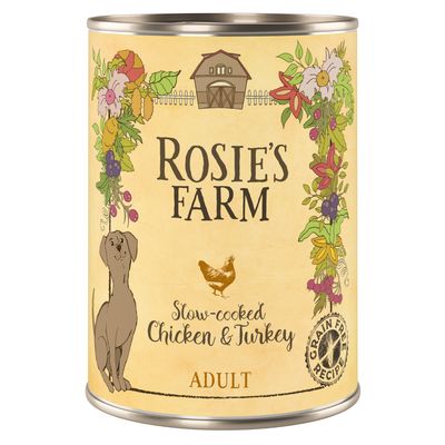 Sparpaket Rosie's Farm Adult 24 x 400 g Huhn & Truthahn