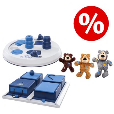 Sparset! Trixie Dog Activity Flip Board + Poker Box + KONG WildKnots Bears Set: Flip Board + Poker Box + WildKnots Bears
