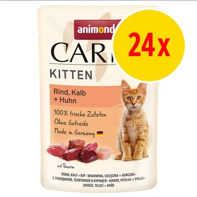 Kitten food with beef, veal and chicken. 100% fresh ingredients, grain-free, made in Germany. Pack of 24.
