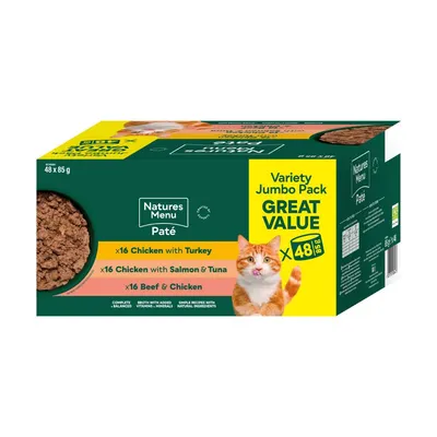 Natures Menu Pâté Cans Multipack Wet Cat Food - 48 x 85g
