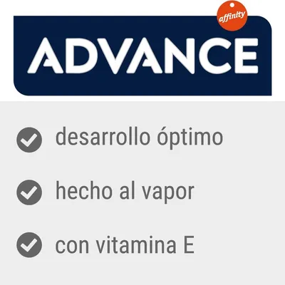 ADVANCE affinity. desarrollo óptimo, hecho al vapor, con vitamina E.