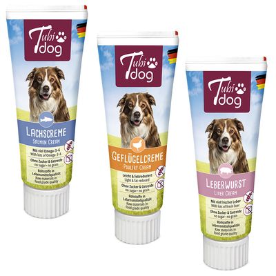 Tubidog-yhteispakkaus: 3 makua erikoishintaan! 3 tuotetta á 75 g