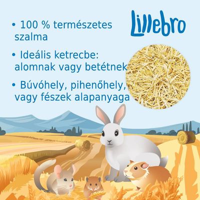 100 % természetes szalma. Ideális ketrecbe: alomnak vagy betétnek. Búvóhely, pihenőhely vagy fészek alapanyaga. Lillebro
