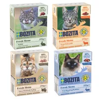 Lot Mixte Bozita Tetra Bouchées pour chat 48 x 370 g - lot mixte 1 en sauce : poulet & dinde, lapin, renne, agneau