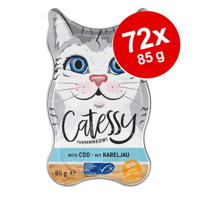 Catessy nedves eledel tőkehallal, 72x85g, MSC tanúsított fenntartható halászat, gabonamentes receptúra.