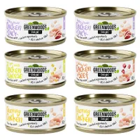 Blandat provpack Greenwoods Delight Chicken 6 x 70 g - Mix: 4 sorter med kyckling