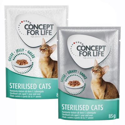 Blandat sparpack: 24 x 85 g Concept for Life gelé & sås