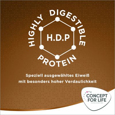 Concept for Life Medium Senior hrană pentru câini, 12 kg. Pentru câini de la 7 ani. Special Formula: menținerea greutății ideale, susține vitalitatea, sprijină funcția renală.