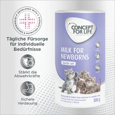 Concept for Life Milk for Newborns Starter Set, 300g. Tägliche Fürsorge für individuelle Bedürfnisse, stärkt die Abwehrkräfte, sichere Verdauung. Entwickelt mit Experten.