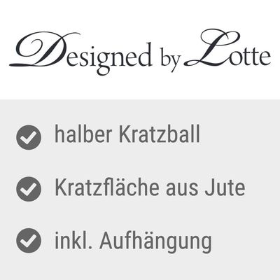 Designed by Lotte. Halber Kratzball, Kratzfläche aus Jute, inkl. Aufhängung.