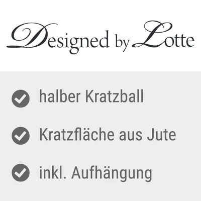 Designed by Lotte. Halber Kratzball, Kratzfläche aus Jute, inkl. Aufhängung.