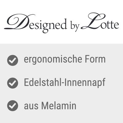 Designed by Lotte. Эргономичная форма, внутренняя миска из нержавеющей стали, из меламина.