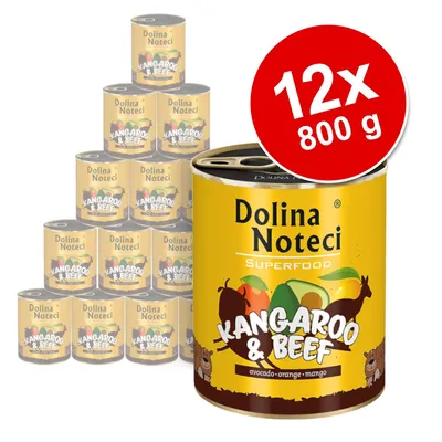 Dolina Noteci Superfood Kangaroo & Beef, Avocado-Orange-Mango, 12 Dosen à 800g abgebildet.