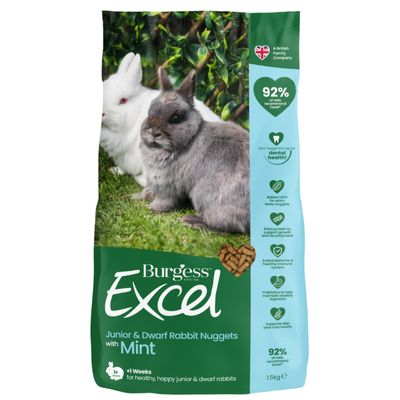 Burgess Excel Junior & Dwarf Rabbit Nuggets with Mint 1.5kg