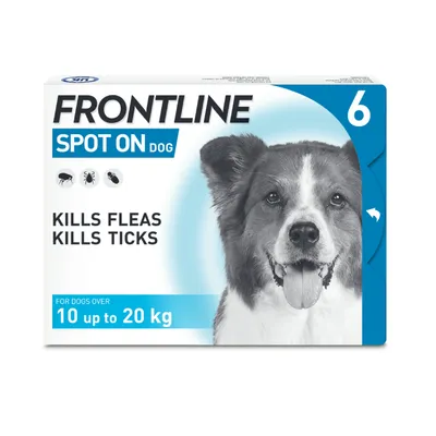 FRONTLINE® Spot On for Dogs - M (10-20kg) - 6 pipettes x 1.34ml FRONTLINE® Spot On for Dogs - M (10-20kg) - 6 pipettes x 1.34ml
