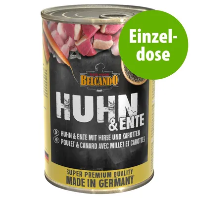 Belcando Huhn & Ente mit Hirse und Karotten, Einzeldose, Super Premium Quality, Made in Germany.