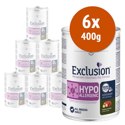 Exclusion Diet Hypoallergenic 6 x 400 g Mix 1: 2 x Coniglio + 2 x Cervo + 2 x Pesce