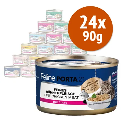 Feline Porta 21 24 x 90 g - Mix di Tonno (4 gusti, senza cereali)