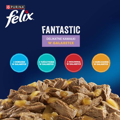 Zestaw Felix "So gut wie es aussieht" w galarecie, 120 x 85 g - Wołowina, kurczak, dorsz, tuńczyk