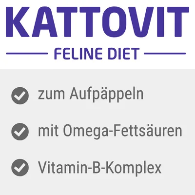 Kattovit Feline Diet. Zum Aufpäppeln, mit Omega-Fettsäuren, Vitamin-B-Komplex.