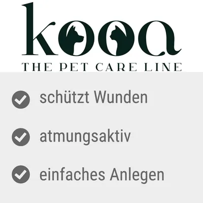 kooa The Pet Care Line. schützt Wunden, atmungsaktiv, einfaches Anlegen.