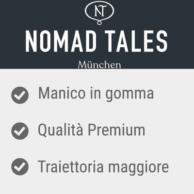 Nomad Tales München. Manico in gomma, Qualità Premium, Traiettoria maggiore.