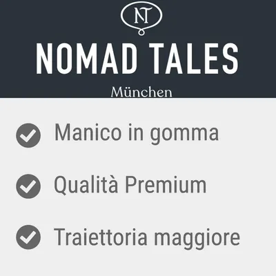 Nomad Tales München. Manico in gomma, Qualità Premium, Traiettoria maggiore.