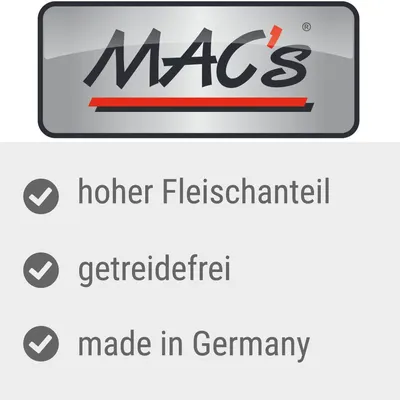MAC's, hoher Fleischanteil, getreidefrei, made in Germany (texte en allemand)