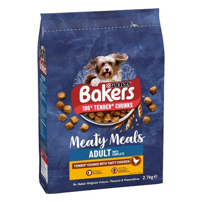Bakers Adult Meaty Meals Tender Chunks with Tasty Chicken Multibuy: 4 x 2.7kg