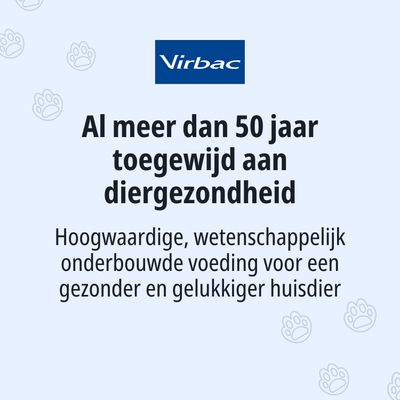 Virbac: Al meer dan 50 jaar toegewijd aan dierengezondheid. Hoogwaardige, wetenschappelijk onderbouwde voeding voor een gezonder en gelukkiger huisdier.