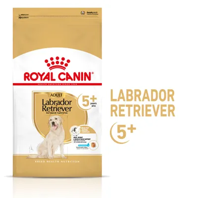 Royal Canin Adult Labrador Retriever 5+ Jahre. Idealgewicht und Muskelmasse Unterstützung, Healthy Aging Complex. Verpackung mit easyopen Zipsystem und freshpack.