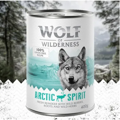 Wolf of Wilderness Arctic Spirit, 100% grain-free recipe, fresh reindeer with wild berries, roots and wild herbs, 400g Wolf of Wilderness Arctic Spirit, 100% grain-free recipe, fresh reindeer with wild berries, roots and wild herbs, 400g