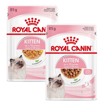 Mix-Sparpaket Royal Canin Kitten 48 x 85 g Gelee & Soße