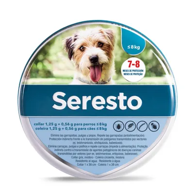 Seresto collar antiparasitario para perros grandes y pequeños - 2 x 38 cm: perros de menos de 8 kg Seresto collar antiparasitario para perros grandes y pequeños - 2 x 38 cm: perros de menos de 8 kg