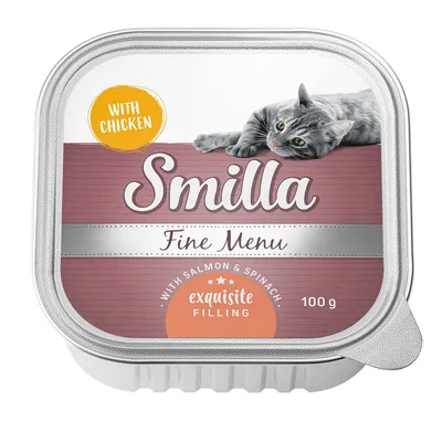Smilla Fine Menu mit Huhn, Lachs und Spinat. Exquisite Füllung, 100 g.