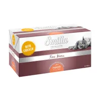 Smilla Fine Menu Cœur gourmand 8 x 100 g pour chat - poulet, saumon, épinard